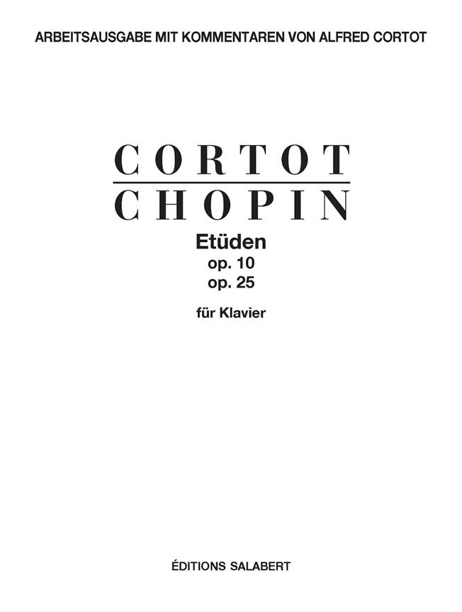 Etüden op. 10 & op. 25 - für Klavier - Arbeitsausgabe mit Kommentaren von Alfred Cortot - etudy pro klavír